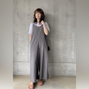 LINEN-BLEND CAMISOLE JUMPSUIT